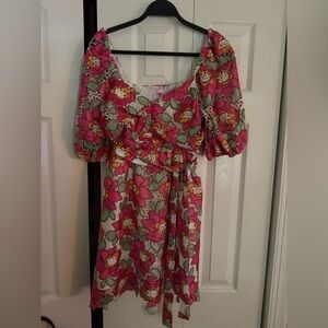 Floral Puff Sleeve Dress - Brand New